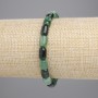 Smaragd-Armband in Barrel-Form, Durchmesser ca. 9×6 mm, Länge ca. 18 cm, Stretch
