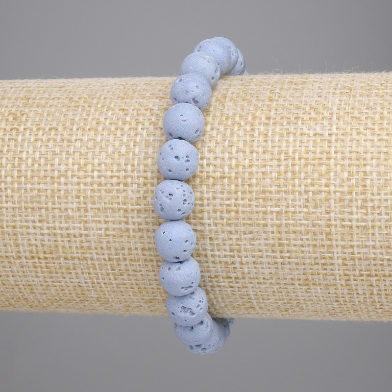Armband aus blauer Vulkanlava-Kugeln, Ø 8 mm, Länge ca. 18 cm, Stretch