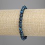 Armband aus azurblauem Tigerauge – glatte Kugeln, Durchmesser 6 mm, Länge ca. 18 cm, elastisches Band