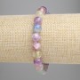 Lepidolith-Armband, glatte Kugeln, Durchmesser 8 mm ± (Stretcharmband), Länge 18 cm+