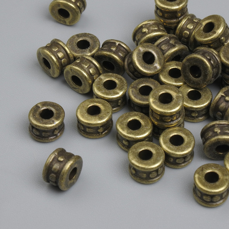 Bronzefarbene Perleinsatz-Fassung, Durchmesser 5,5×4 mm, Loch Ø ca. 3 mm, Verpackung ca. 32 Stück