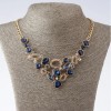 Collier an einer Gliederkette „Eleganz“ mit blauen Kristallen, Länge 40–52 cm, Metallfarbe Gold