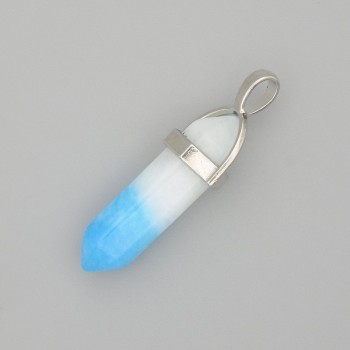 Anhänger aus getöntem Quarz, sechseckige Form, Länge ca. 4 cm+