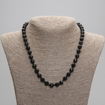 Achat-Halskette mit facettierten Kugeln 8 mm, Länge ca. 45 cm, mit Verschluss