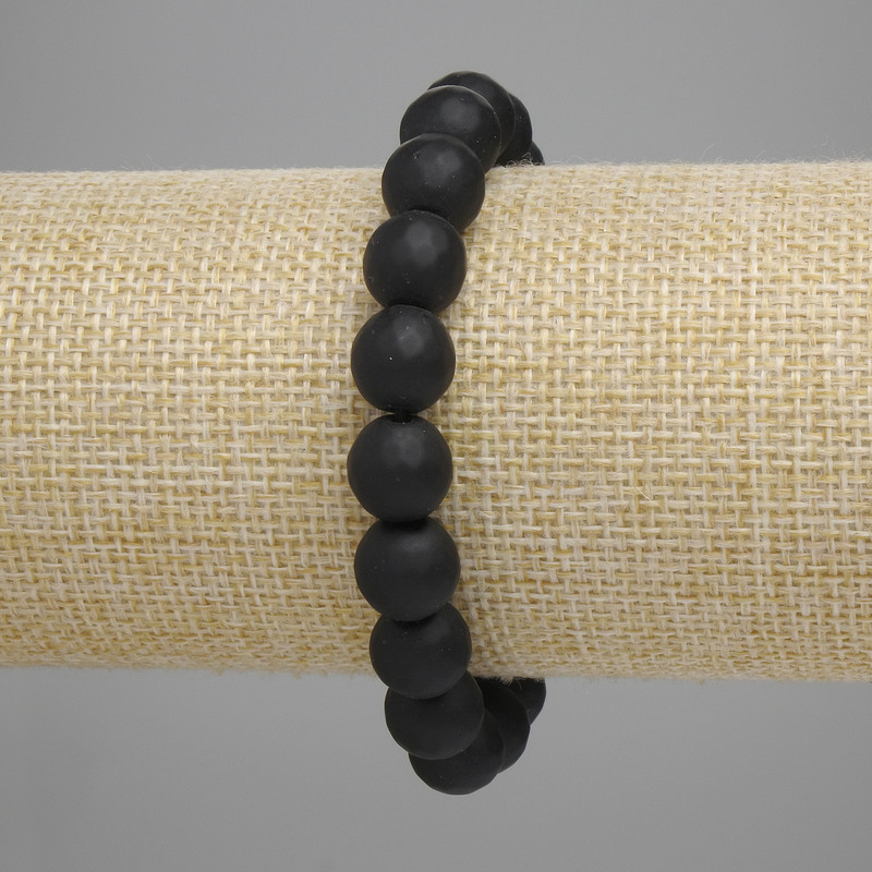 Schungit-Armband, facettierte Kugeln 10 mm, Länge ca. 18 cm, Stretch