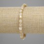 Armband aus beigeem Perlmutt, Durchmesser 6×6 mm, Länge ca. 18 cm, Stretch-Basis