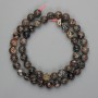 Obsidian-Perlen, glatte Kugeln, 7,5 mm, Länge ca. 39 cm, auf der Schnur