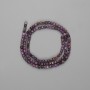 Charoit-Perlen, facettierte Würfelform, 3×3 mm, Länge ca. 39 cm ±, auf Schnur