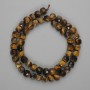 Tigeraugen-Perlen, facettierte Würfel 7×7 mm, Länge ca. 40 cm, auf einer Schnur