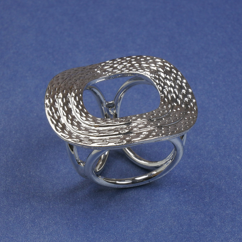 Schalclip zum Befestigen von Schals und Halstüchern, 37 mm±, silberfarbenes Metall, Durchmesser 21 mm