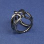 Schalspage mit Clip, Dunkelsilber, Durchmesser 20 mm+