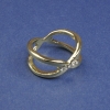 Schal- und Tuchspange mit weißen Strasssteinen, goldfarbenes Metall, 25 mm+