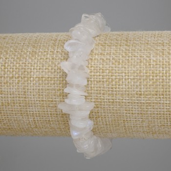 Adular-Krümel-Armband, Durchmesser 8–12 × 2–4 mm, Länge ca. 18 cm, Stretcharmband