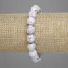Kaolinit-Armband, facettierte Kugeln, Durchmesser ca. 10 mm, Länge ca. 18 cm, Stretcharmband