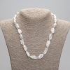 Kette aus natürlichen Barockperlen, Durchmesser 17–22 × 9–9 mm, 5 mm ±, Länge ca. 45 cm ± 5 cm, mit Verlängerungskette