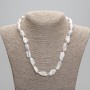 Kette aus natürlichen Barockperlen, Durchmesser 17–22 × 9–9 mm, 5 mm ±, Länge ca. 45 cm ± 5 cm, mit Verlängerungskette