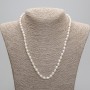 Perlenkette aus natürlichen Flussperlen, 7,5–8 × 6 mm ±, Länge 45 cm ± 5 cm Verlängerungskette