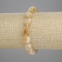 Armband Citrin, facettierte Würfel, Durchmesser ca. 8,5 mm, 3 mm Perlen, Länge ca. 18 cm, elastische Schnur