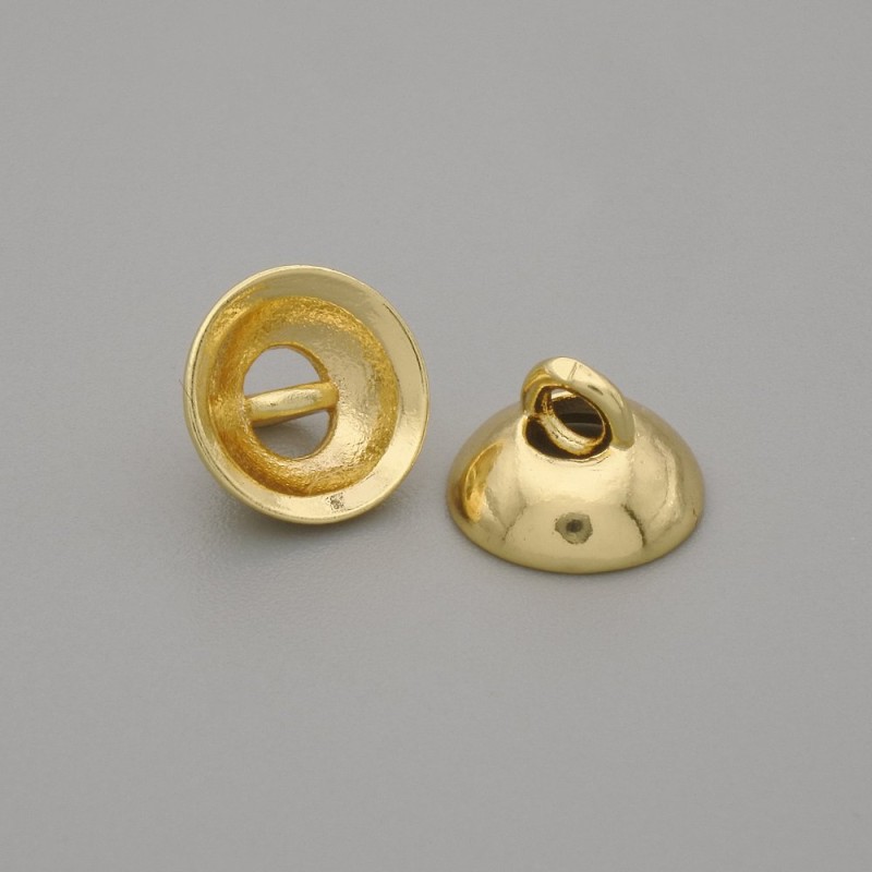 Preis pro Stück. Goldfarbene Perlenkappe – Endkappe für Perlen, goldfarbenes Metallfinish, Durchmesser 8 × 1 mm, Lochdurchmesser 1,8 mm+