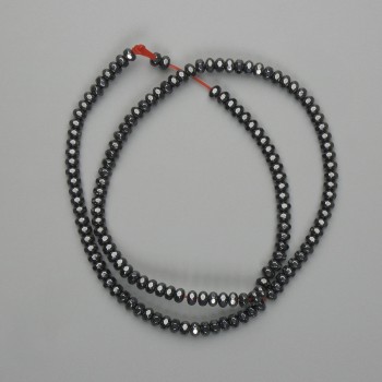 Facettierte Hämatit-Rondelle-Perlen 4×2,5 mm, Länge ca. 40 cm