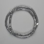 Facettierte Hämatit-Rondell-Perlen 5x1,5 mm, Farbe Silber, Länge 40 cm