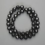 Hämatit-Perlen, facettierte Kugeln 10 mm, Länge ca. 38 cm