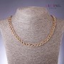 Xuping1 Kette mit gebogener Rombo-Flechtung, 7 mm Dicke, 51 cm Länge, 18K-Vergoldung