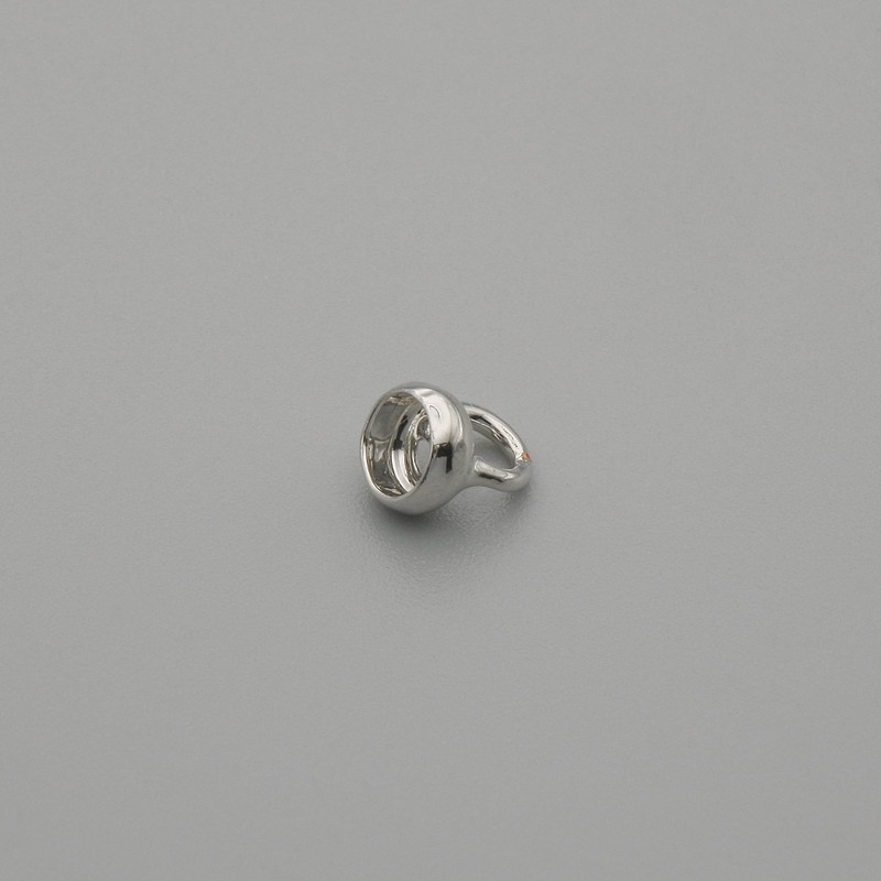 Preis pro 1 Stück Endkappe (Kappen-Endstück) für Perle, silberfarben, Durchmesser 4,5×1 mm ± Lochdurchmesser 2,5 mm+
