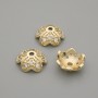 Perlkappe für Perlen, goldfarbener Farbton, Durchmesser ca. 10 mm, Loch Ø 1,4 mm, für 1 Stück