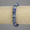 Kyanit-Krümelarmband, Durchmesser 8–9 × 1,5–3 mm, Länge 18 cm ± elastisches Band