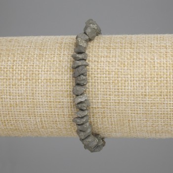 Armband Pyrit Rohstein, Durchmesser 5-7×3-5 mm, Länge 18 cm, Stretch