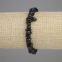 Armband aus schwarzem Turmalin-Chips, Durchmesser 5–12×2–8 mm, Länge 18 cm ± Stretch-Armband