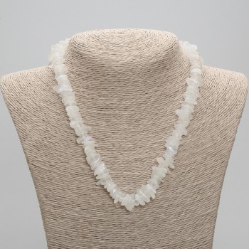 Adular-Mondstein-Perlenkette, kleine Stückchen, Durchmesser 8-12×2-4 mm, Länge 45 cm ± mit Verschluss
