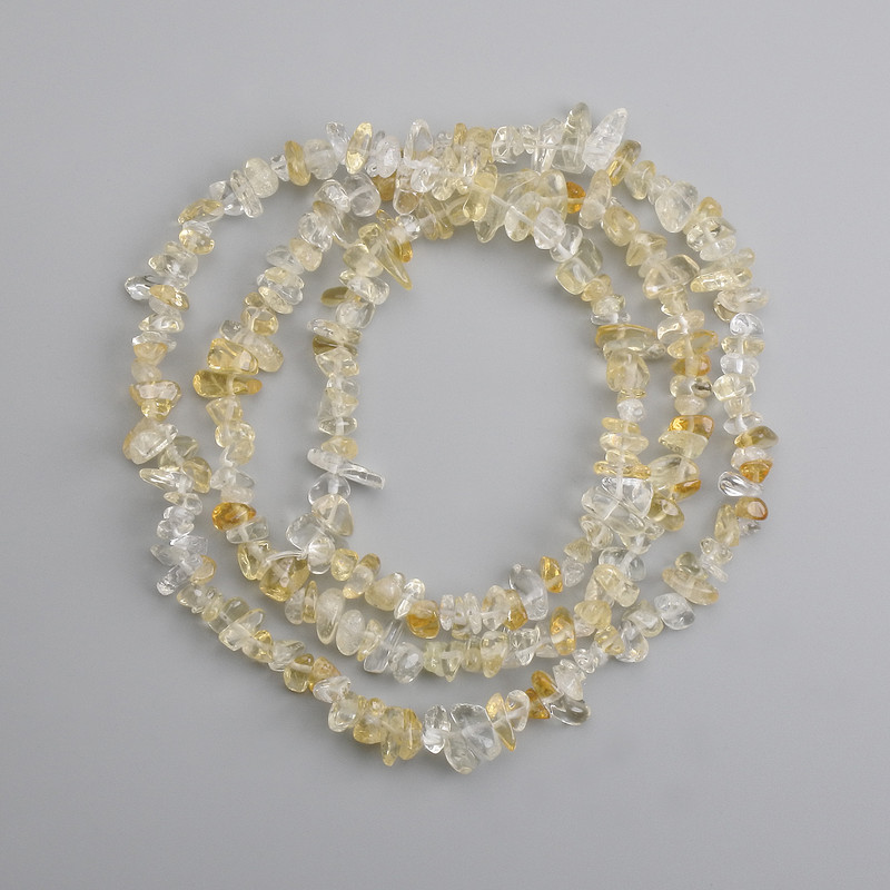 Citrin-Chip-Perlen, Durchmesser 6-12×3-6mm+-, Länge ca. 75 cm +