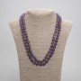 Lange Amethystkette, glatte Kugeln, Durchmesser ca. 8 mm, Länge 114 cm