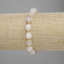 Armband aus Belomorit, facettierte Rhombenperlen, Größe ca. 8 × 7 mm, Seed-Beads 3 mm, Länge ca. 18 cm, Elastikband