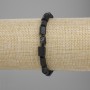Turmalin-Schorl-Armband, facettiert, Durchmesser 5–8×4,5 mm, 3 mm Seed-Beads, Länge 18 cm, Stretch