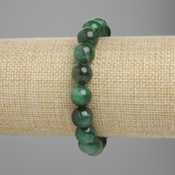 Armband aus Smaragd, glatte Kugeln, Durchmesser ca. 10 mm, Länge ca. 18 cm, elastisch