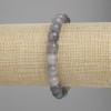 Stretch-Armband aus rauchigem Achat, glatte Kugeln, Durchmesser ca. 9 mm, Länge ca. 18 cm