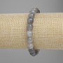 Stretch-Armband aus rauchigem Achat, glatte Kugeln, Durchmesser ca. 9 mm, Länge ca. 18 cm