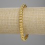 Lavastein-Armband mit goldfarbener Metallbeschichtung, poröses Rondell 6×4,5 mm, Länge ca. 18 cm, elastisch