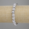 Lavastein-Armband mit silberfarbenem Metallfinish, poröse Kugeln 8,5 mm, Länge 18 cm, Stretch-Armband