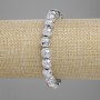 Lavastein-Armband mit silberfarbenem Metallfinish, poröse Kugeln 8,5 mm, Länge 18 cm, Stretch-Armband