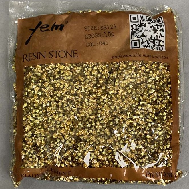 Gelbe Strasssteine, Durchmesser 3 mm ±, Verpackung 105 g (±)
