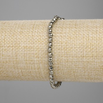 Armband aus Pyrit, facettierte Kugeln 4 mm, Länge ca. 18 cm ±, Elastikband