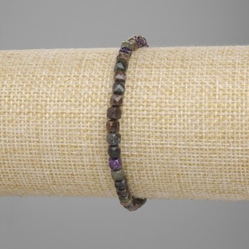 Armband aus facettiertem Turmalin, Würfel 4x4 mm, Länge ca. 18 cm, Stretch