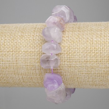 Amethyst-Armband mit facettierten Perlen, Durchmesser ca. 9×14–15 mm, Länge ca. 18 cm, Stretchfaden