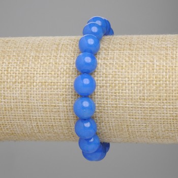 Apatit-Armband, glatte Kugeln, Durchmesser ca. 10 mm, Länge ca. 18 cm, elastisch