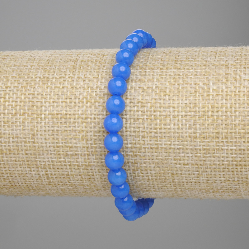 Apatit-Armband aus glatten Kugeln, Durchmesser 6 mm ±, Länge 18 cm ±, elastisch