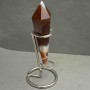Souvenir-Bleistift in Kegelform aus natürlichem Achat mit Geoden, 120×30 mm ± Gewicht 115 g, mit Ständer